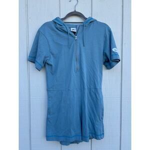 Nike Icon‎ Clash Romper Shorts, Hooded, Blue, Half Zip, Embroidered Log, XS